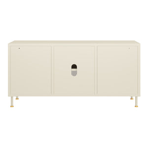 TV-Schrank Lindau Stahl 120x40x59 cm Cremeweiß [en.casa]