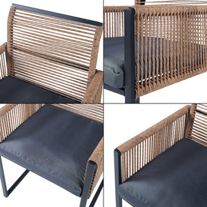 Gartenmöbelset Accadia 3-tlg. Schwarz/Braun [casa.pro]