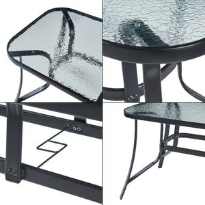 Gartenmöbelset Aradeo 7-tlg. Schwarz [casa.pro]