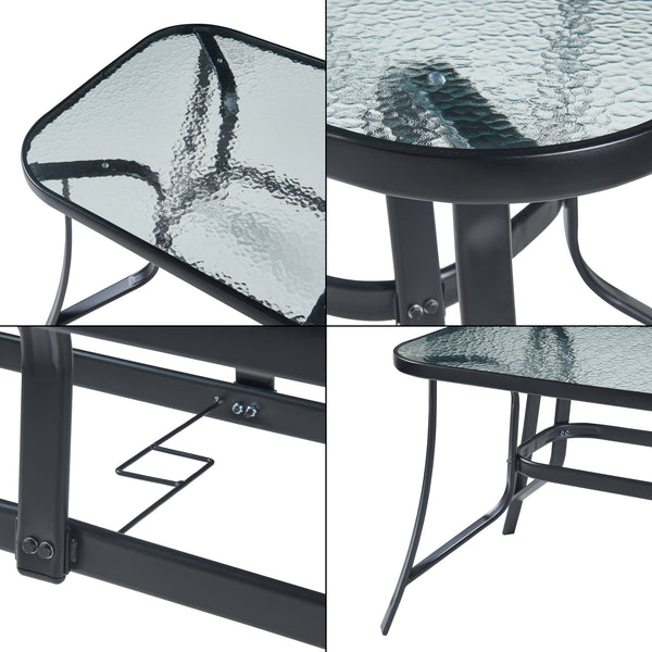 Gartenmöbelset Aradeo 7-tlg. Schwarz [casa.pro]