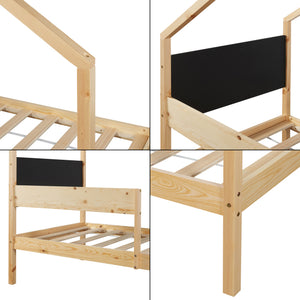 Hausbett Sodankylä mit Ausziehbett mit 2 Matratzen 90x200cm [en.casa]