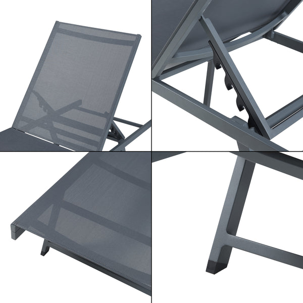 Sonnenliegenset Baragiano 3-tlg. Aluminium [casa.pro]