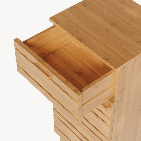 Badezimmerschrank Epind 75x33x30 cm Bambus Natur [en.casa]