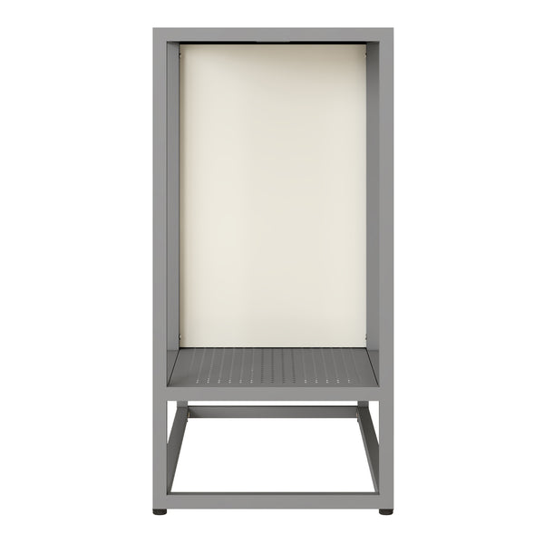 Sideboard Burlöv Stahl 70x72x35 cm Grau/Weiß [en.casa]