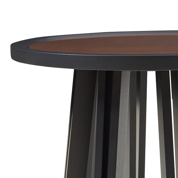 Beistelltisch Burgess 51xØ51 cm Schwarz/Walnussoptik [en.casa]