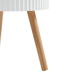 Beistelltisch Bongard mit Stauraum Ø38x48 cm Weiß [en.casa]