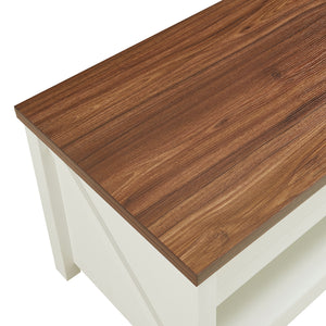 Couchtisch Kasama mit Hebeplatte und Stauraum 110x55x54 cm Walnussoptik/Weiß [en.casa]