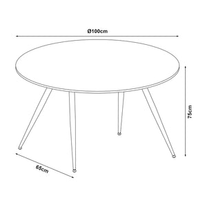 Essgruppe Fitjar 5-teilig Betonoptik / Hellbraun [en.casa]