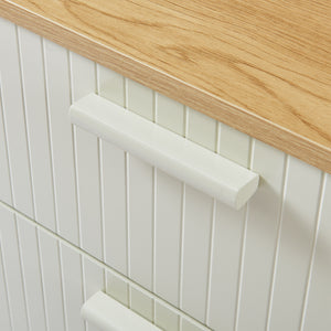 Kommode Ferrersp mit 3 Schubladen 70x60x40 cm Eicheoptik/Sandfarben [en.casa]
