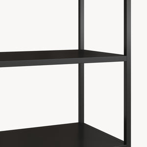 Bücherregal mit Schrank Hailuoto 80x40x180 cm Stahl Schwarz, matt [en.casa]