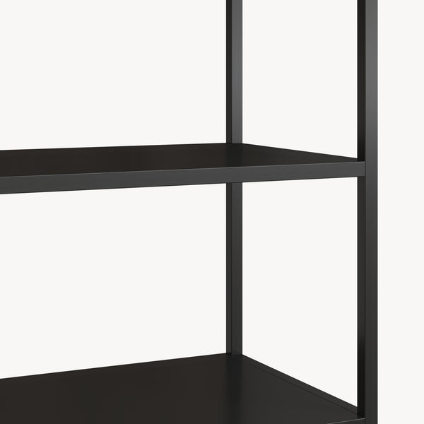 Bücherregal mit Schrank Hailuoto 80x40x180 cm Stahl Schwarz, matt [en.casa]