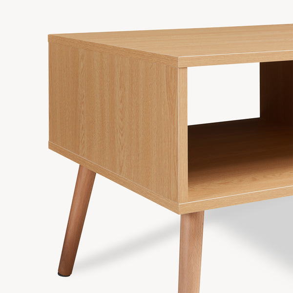 Couchtisch Bordkak mit Schublade 100x48x45 cm Eicheoptik/Weiß [en.casa]