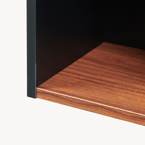 Bücherregal 'Trond' mit 3 offenen Fächern 80 x 30 x 23 cm Schwarz/Walnussoptik