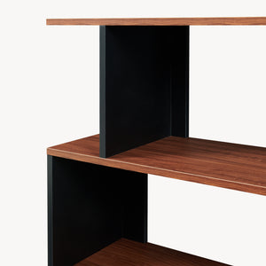 Beistelltisch Trond 80x29x60 cm Schwarz/Walnussoptik [en.casa]