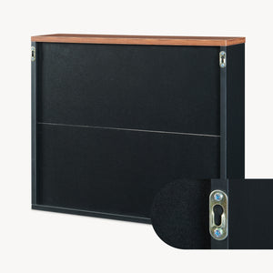Spiegelschrank Trond 50x60x15 cm Schwarz/Walnussoptik [en.casa]
