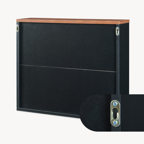 Spiegelschrank Trond 50x60x15 cm Schwarz/Walnussoptik [en.casa]