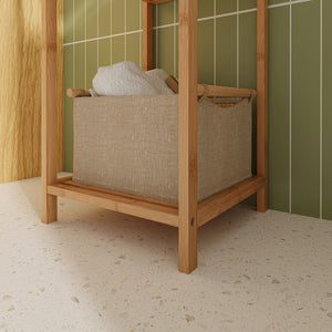 Badregal Anun 128x30x30 cm Bambus Natur [en.casa]