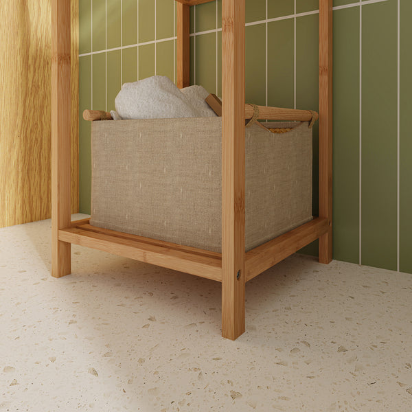 Badregal Anun 128x30x30 cm Bambus Natur [en.casa]