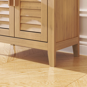 Beistellschrank Rirg 92x50x25 cm Bambus Natur [en.casa]