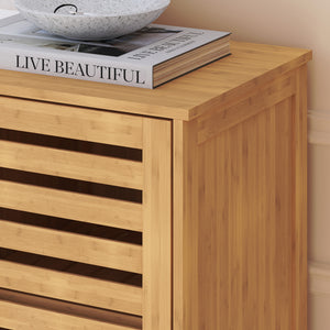Beistellschrank Hakseri 2-tlg. 87x99x33 cm Bambus Natur [en.casa]