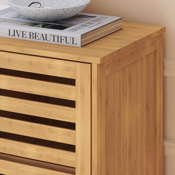 Beistellschrank Hakseri 2-tlg. 87x99x33 cm Bambus Natur [en.casa]