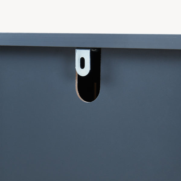 Spiegelschrank Svanes 58x56x13 cm Dunkelgrau/Natur [en.casa]