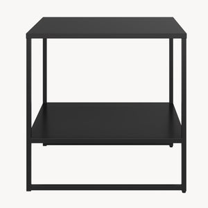 Beistelltisch Salsnes 53x51x51 cm mit Ablage Stahl Schwarz [en.casa]