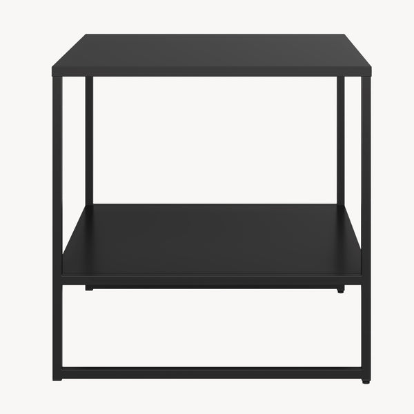 Beistelltisch Salsnes 53x51x51 cm mit Ablage Stahl Schwarz [en.casa]