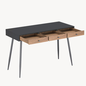 Schreibtisch Tumba 115x48x76 cm Schwarz/Walnussoptik [en.casa]
