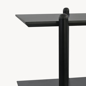Bücherregal Kappespoo 124x80x35 cm Schwarz/Eicheoptik [en.casa]