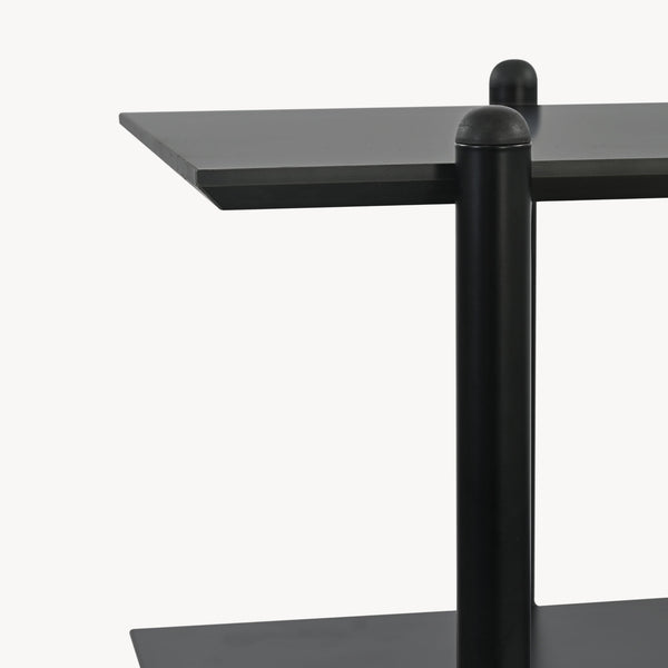 Bücherregal Kappespoo 124x80x35 cm Schwarz/Eicheoptik [en.casa]