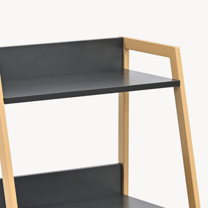 Leiterregal Kuomi 84x53x47 cm Beige/Dunkelgrau [en.casa]