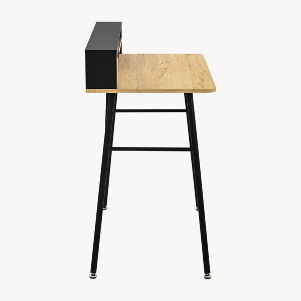 Schreibtisch Var 93x90x50 cm Schwarz/Eicheoptik [en.casa]