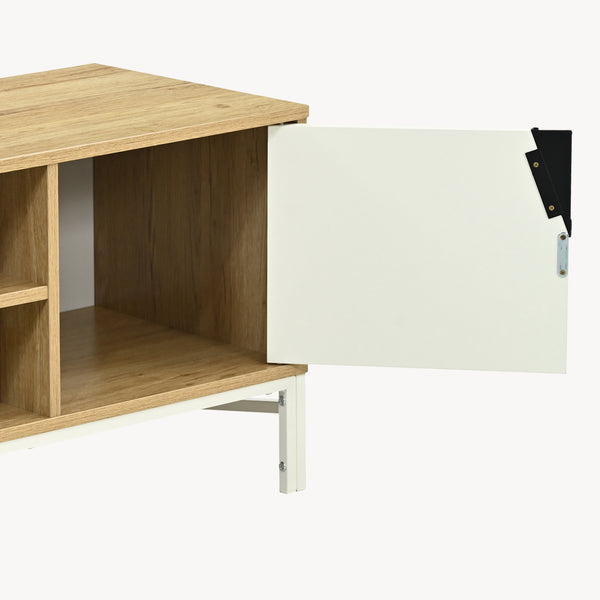 Fernsehschrank Kerrköndam 120x40x46 cm Eicheoptik/Weiß [en.casa]
