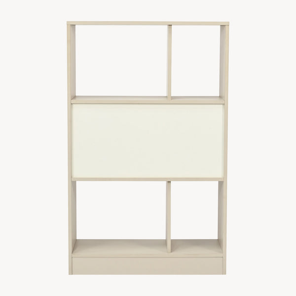 Bücherregal Karena 112x70x30 cm Cremeweiß/Eicheoptik [en.casa]