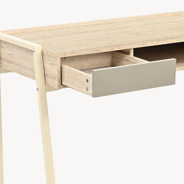 Schreibtisch Boderas 107x55x78 cm Beige/Travertin [en.casa]