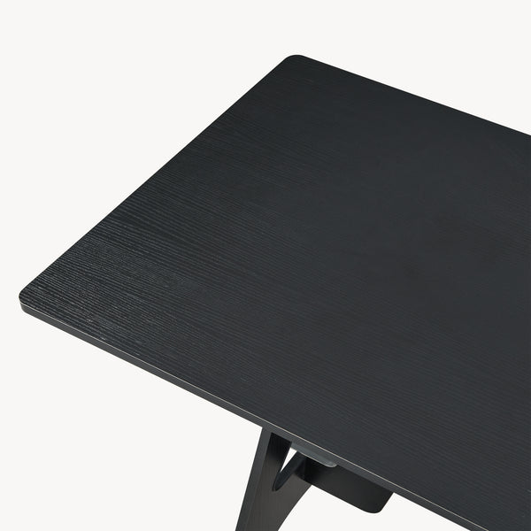 Schreibtisch Bostenenna 120x60x75 cm Schwarz mit Holzmaserung [en.casa]