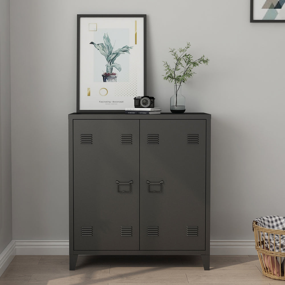 Metallschrank Oripää - 90x80x33cm - Schwarz