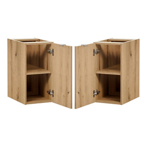 Badezimmerschrank Skelbolu hängend Eiche [en.casa]