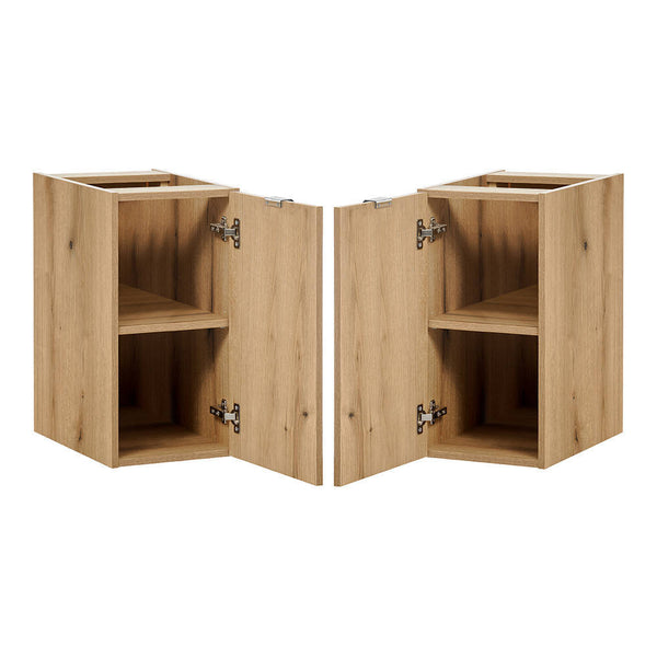 Badezimmerschrank Skelbolu hängend Eiche [en.casa]