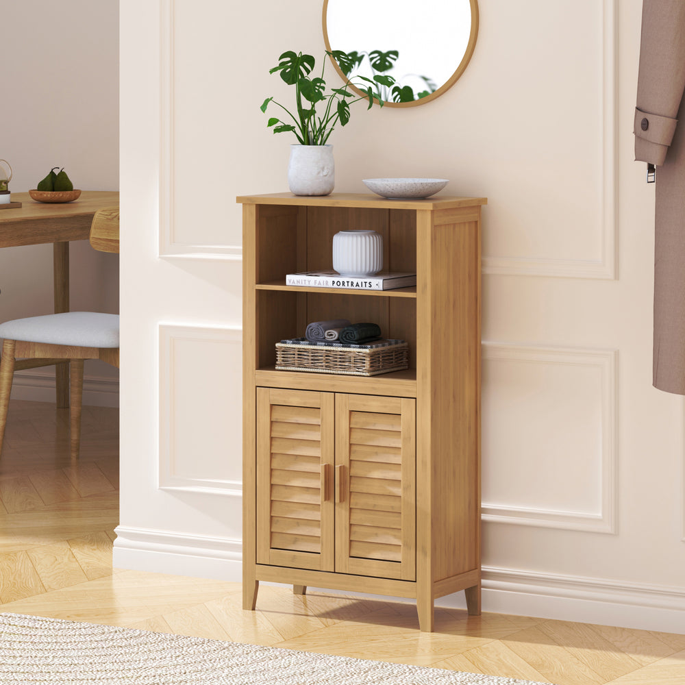 Beistellschrank Rirg 92x50x25 cm Bambus Natur [en.casa]