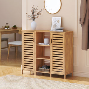 Beistellschrank Hakseri 2-tlg. 87x99x33 cm Bambus Natur [en.casa]