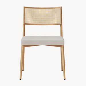 Esszimmerstuhlset Jördfjok Textil Rattanoptik/Beige [en.casa]