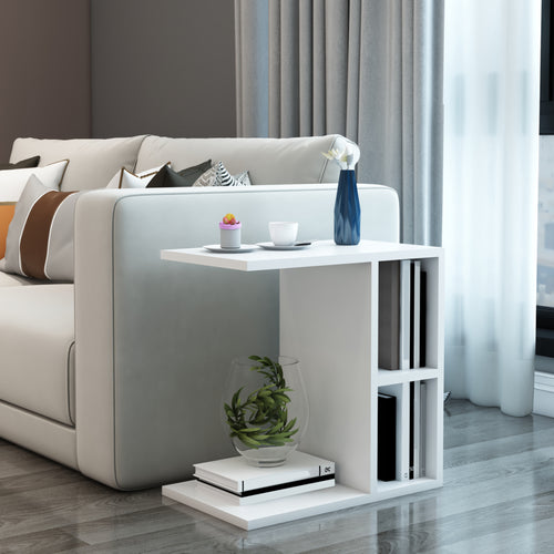 Beistelltisch Ravnsborg 50x50x30 cm Weiß [en.casa] - premiumXL