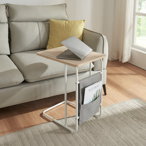 Laptoptisch Dyrøy 56x48x37cm Weiß/Eiche [en.casa] - premiumXL