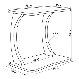 Beistelltisch Stattela C-förmig 59x35x56 cm [en.casa]