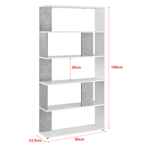 Bücherregal Aneby 159x80x24cm mit 5 Ablageflächen versch. Farben [en.casa]