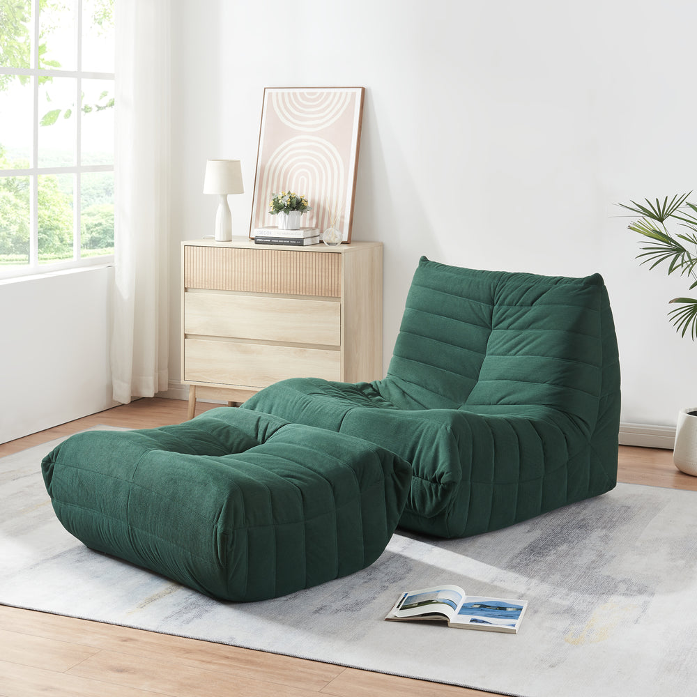 Bodensessel mit Fußhocker Kodsø 75x90x100 cm [en.casa]