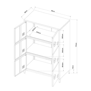 Büroschrank Hamina 113x80x40cm in versch. Farben [en.casa]