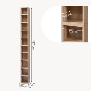 CD Regal Tynset 187x20x17 cm mit 10 Fächern [en.casa]